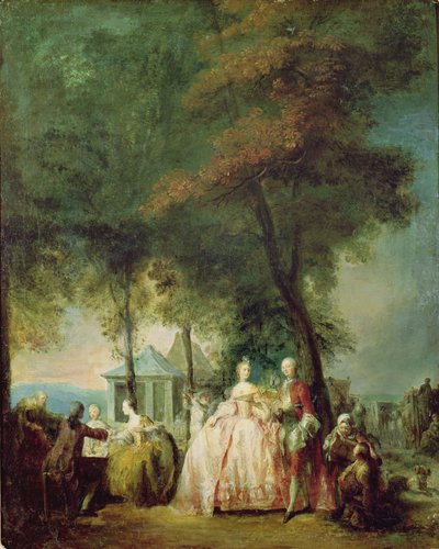 Promenade at Longchamp by Gabriel de Saint Aubin